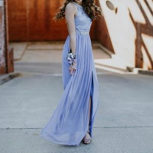 Periwinkle tulle prom dress